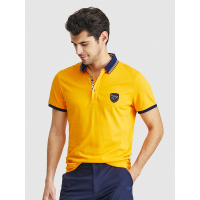 GA男装夏季polo领短袖T恤男纯棉简约纯色上衣商务休闲棒球衫