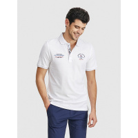 GA男装夏季纯棉短袖T恤男潮牌个性时尚刺绣白色翻领休闲polo衫男T