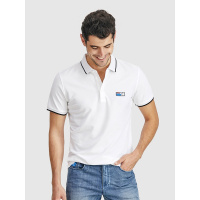 GA男装2019新款夏季白色T恤男短袖纯棉带领上衣打底衫保罗polo衫