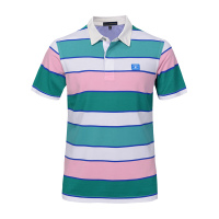 GA男装2019新款夏季条纹T恤男短袖纯棉翻领上衣打底保罗polo衫潮T