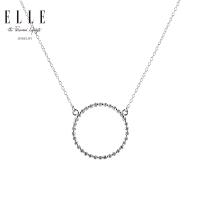 ELLE饰品 爱情圆满925银镶锆石项链银色