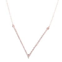 ELLE 饰品 独特V造型玫瑰金项链