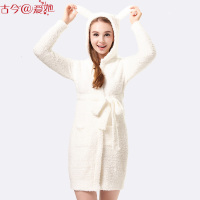 古今旗下睡袍秋冬季女 可爱少女睡袍加厚家居服浴袍系腰带7HT169