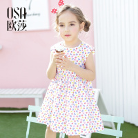 OSA欧莎2017夏季新款 甜美可爱淑女气质印花连衣裙