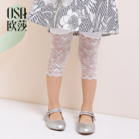 女童裤子夏装儿童七分打底裤时尚拼接女童打底裤女宝宝短裤