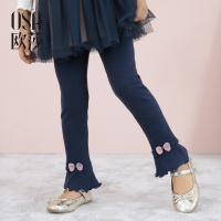 欧莎童装2018春装女童打底裤修身弹力儿童针织裤女童裤子春秋长裤