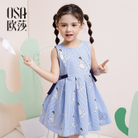 女童连衣裙2018新款女童夏季裙子甜美可爱儿童无袖背心连衣裙