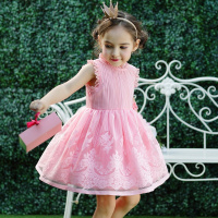 欧莎女童连衣裙夏季儿童公主裙中大童蕾丝背心裙儿童连衣公主裙