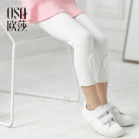 osa童装夏装新品可爱休闲打底裤女童裤子印花七分裤