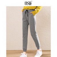 ⑩OSA欧莎2018冬装新款女装 时尚简约松紧腰舒适保暖运动休闲裤