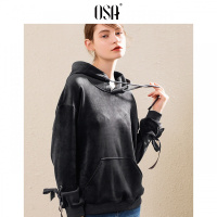 ⑩OSA欧莎2018冬装新款女装 休闲时尚连帽简约长袖卫衣