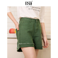 ⑩OSA欧莎2019春季新款女装 显瘦A字版时尚毛边牛仔短裤