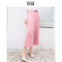 OSA欧莎2019春装新款韩版宽松休闲收腰喇叭阔腿裤裤子女