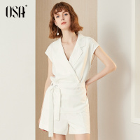OSA欧莎套装女2019新款夏流行法国小众裤子两件套洋气职业装气质