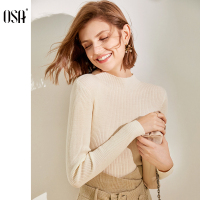 欧莎薄款羊毛衫女针织打底衫2019新款秋冬季套头内搭毛衣长袖上衣
