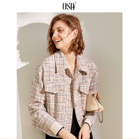 欧莎小香风初秋外套女百搭短款2019新款粗花呢宽松外搭上衣薄款ol