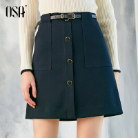 osa欧莎高腰a字半身裙秋冬女百搭短裙2019新款职业工装裙通勤裙子