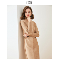 OSA欧莎针织连衣裙女秋冬2019新款气质中长款显瘦法式裙子极简风