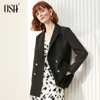 OSA欧莎黑色西装外套女ins潮2020新款春装休闲小西服上衣韩版宽松