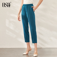 OSA高腰显瘦休闲直筒裤女2020年新款夏季九分锥形裤子女显瘦百搭