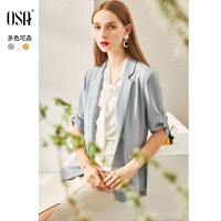 欧莎小香风时尚百搭西装外套女2020年新款宽松薄款西服上衣
