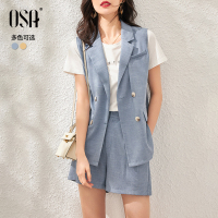 OSA气质OL职业套装女夏季2020新款时尚洋气小西装短裤两件套时髦