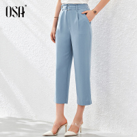 OSA高腰西裤垂感直筒裤女士宽松休闲裤2020新款夏季显瘦九分裤子