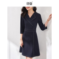 OSA春装2021年新款气质OL正装连衣裙女中长款收腰显瘦职业裙子夏