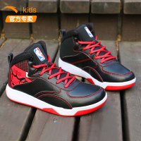 安踏男童鞋儿童篮球鞋2019新款中大童板鞋高帮防水皮面运动鞋31614103
