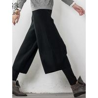 素缕春装2018新款女装休闲裤显瘦七分裤阔腿裤针织女裤子QS7325鹍