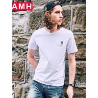AMH男装韩版2018夏装新款潮流青年字母印花套头短袖T恤男NV8220璟