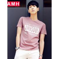 AMH男装韩版2018夏装青年修身字母印花短袖男士t恤NS5292曦