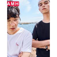 AMH韩版男装夏装2018新款潮流青年时尚圆领短袖T恤男OD8225夢