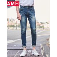 AMH韩版男装夏装2018新款时尚男士潮流学生休闲牛仔裤男PA8458翼