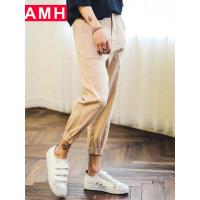 AMH韩版男装夏装2018宽松休闲裤束脚裤潮流九分裤子LL7028燊