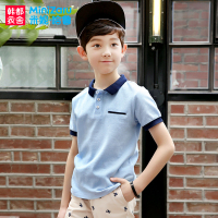 米妮哈鲁童装2018夏装新款男童中大童韩版短袖套头t恤ZE5415