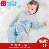 米妮哈鲁童装婴儿爬服2018春装新款纯棉新生儿连体衣YY7405