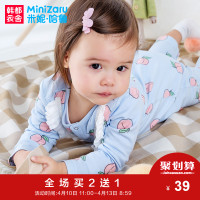 米妮哈鲁童装婴幼儿爬服2018春装新款新生儿卡通连体衣YL7142