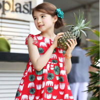 米妮哈鲁童装2018夏装新款女童公主裙儿童纯棉裙子连衣裙ZW5307