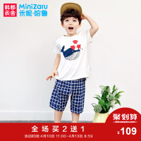 米妮哈鲁童装婴幼儿套装男宝宝2018夏装新款两件套套装YY5099