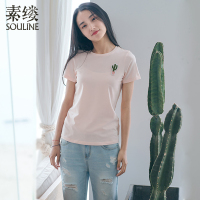 素缕夏装2018新款女文艺宽松显瘦圆领短袖t恤女打底上衣DS8233鹍