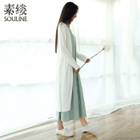 素缕2018新款女装夏装文艺素雅风百搭中长款针织衫开衫女IS7252鑫