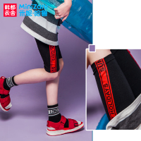 米妮哈鲁童装2018夏装新款韩版裤子女童五分裤打底裤ZY8857