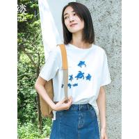 素缕夏装2018新款女宽松印花圆领上衣显瘦时尚短袖T恤WS8207媫