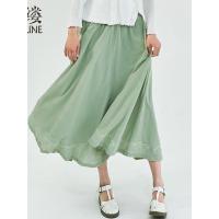 素缕夏装2018新款女百搭A字大摆裙高腰显瘦半身裙CS7248媫