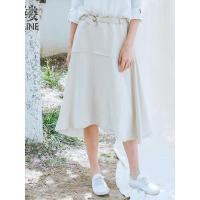 素缕夏装2018新款女装文艺高腰A字裙女中长款显瘦半身裙SX8266喨