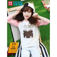 噺米妮哈鲁童装2018秋新款女童打底衫中大童卡通上衣T恤ZH8235燚