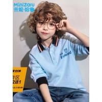 噺米妮哈鲁童装2018秋装新款男童韩版儿童POLO大童T恤YJ7892樂