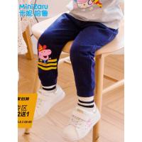 噺米妮哈鲁小猪佩奇童装裤子2018秋装婴幼裤子男童休闲裤YY6887瑤