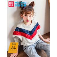 噺米妮哈鲁童装2018秋装新款儿童长袖中大童纯棉上衣女童卫衣潮